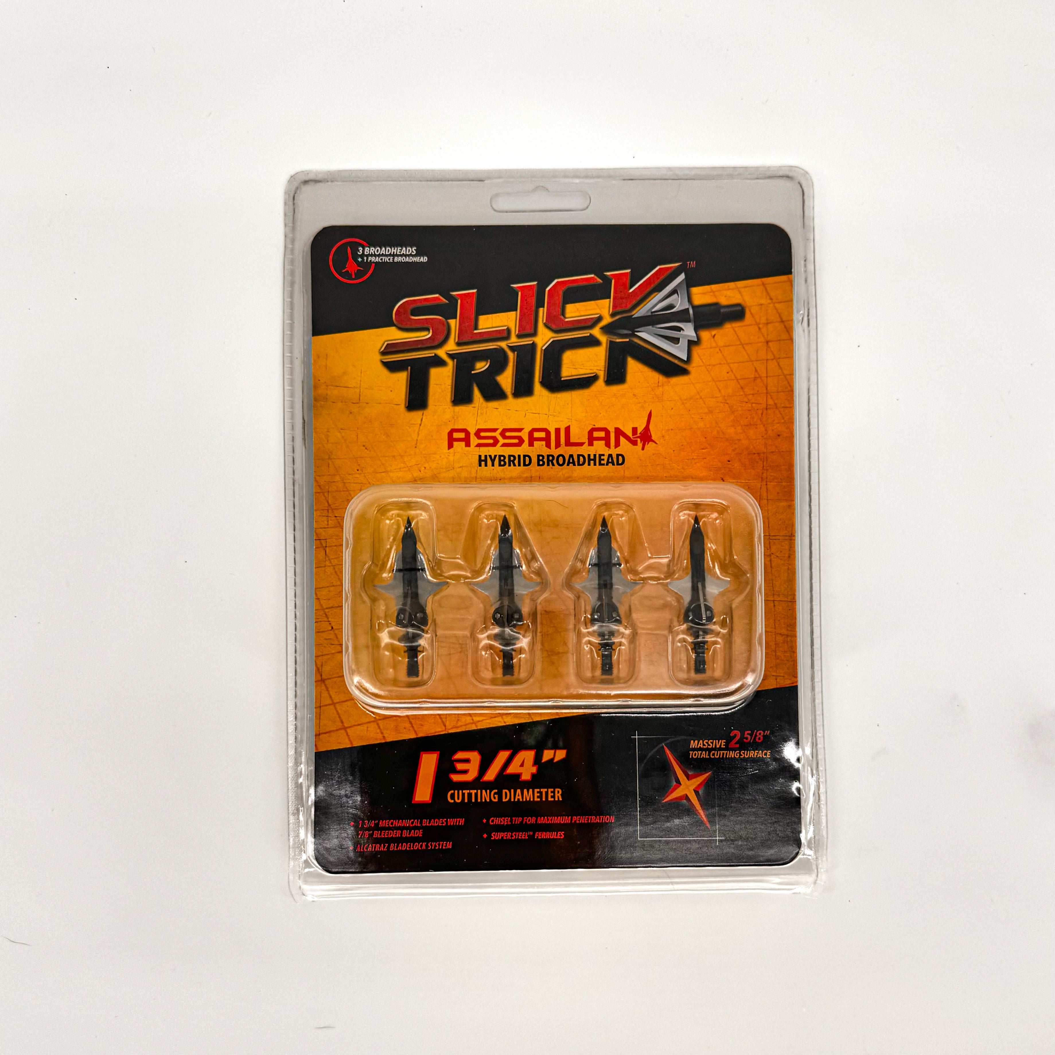 three assailant broadheads and one practice tip package 