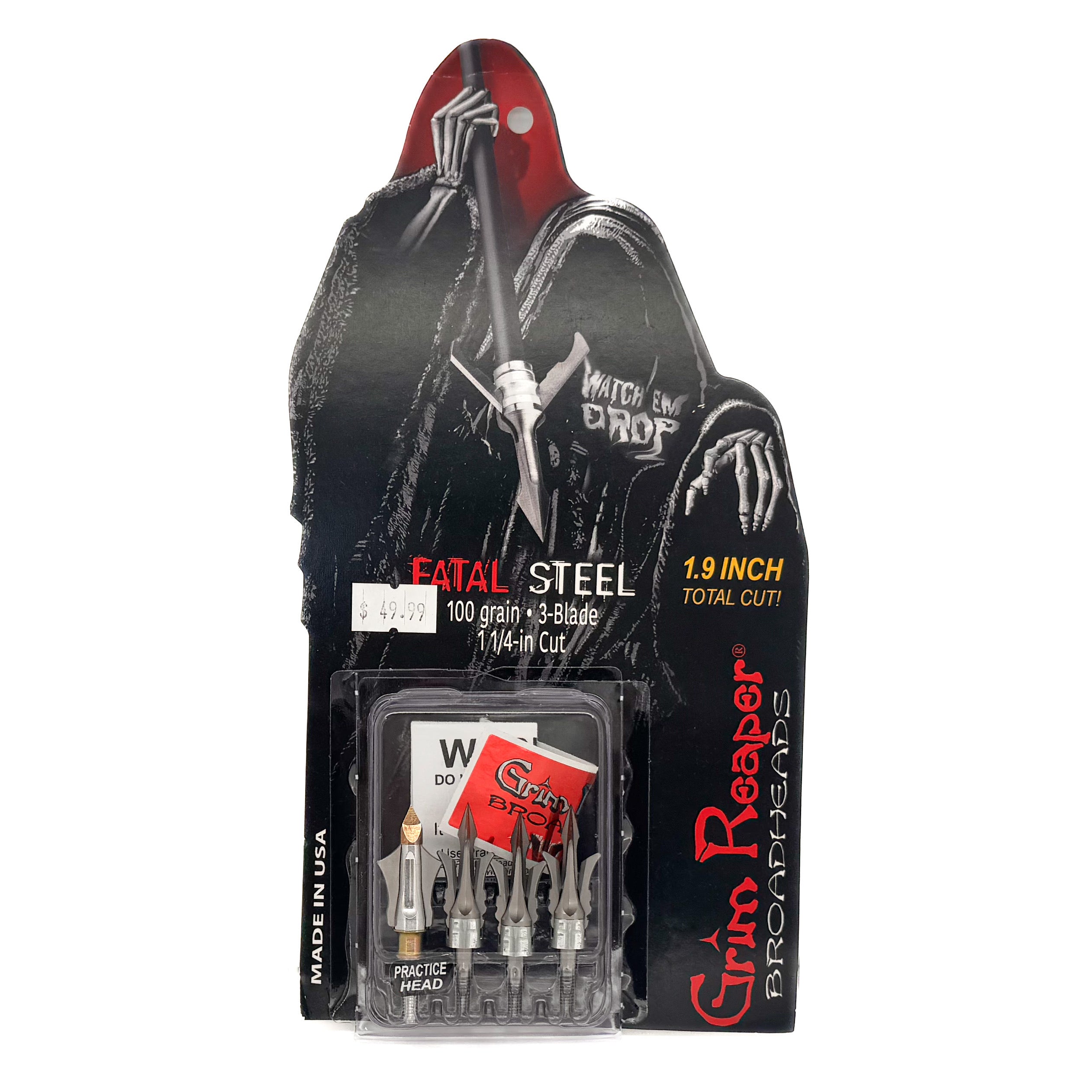 Grim Reaper Fatal Steel Broadheads and Practice Tip